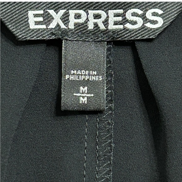 EXPRESS Black Fringe Sleeves Top With Boho Vibe And Back Details NWOT M - Picture 5 of 8